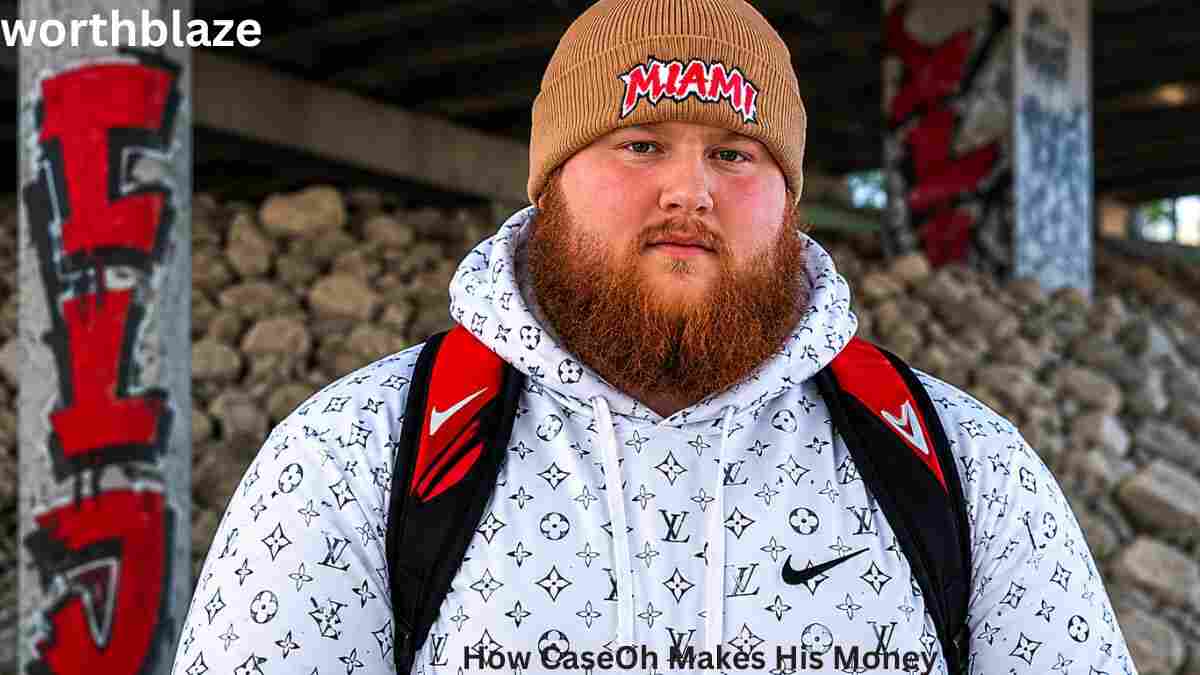 CaseOh wearing a patterned hoodie and backpack, representing how streaming and content creation increased CaseOh Net Worth.
