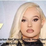 Alabama Barker posing at a public event with platinum blonde hair, featured in an article about Alabama Barker Net Worth and her growing career in entertainment.