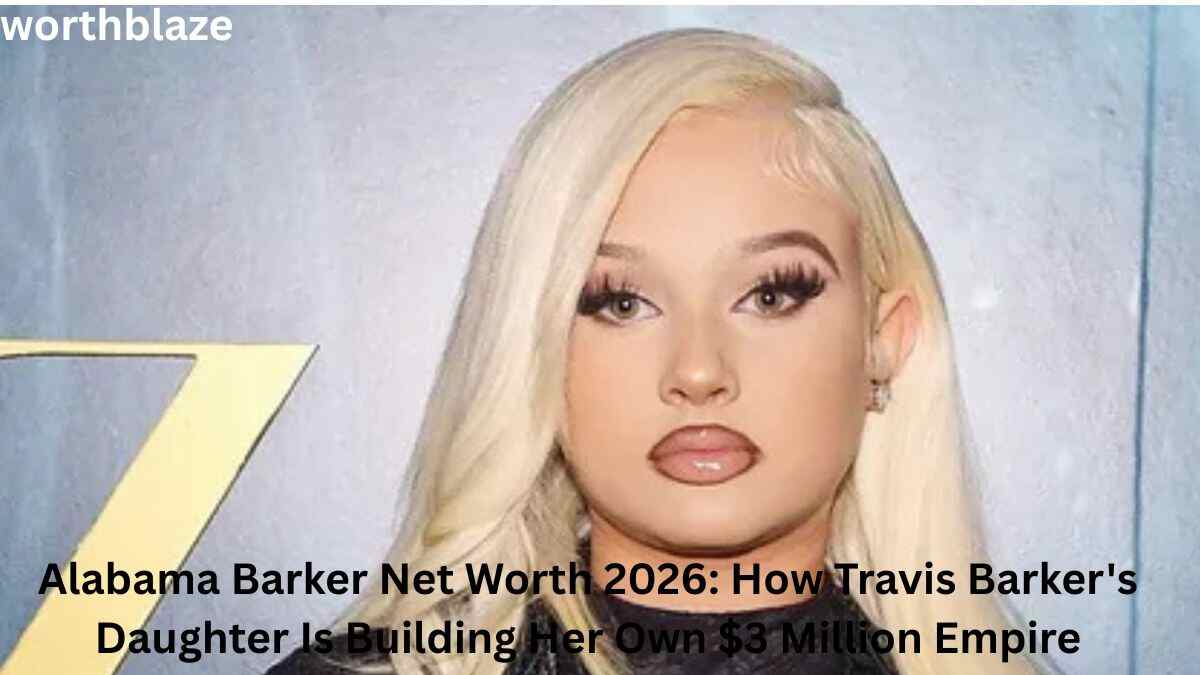 Alabama Barker posing at a public event with platinum blonde hair, featured in an article about Alabama Barker Net Worth and her growing career in entertainment.