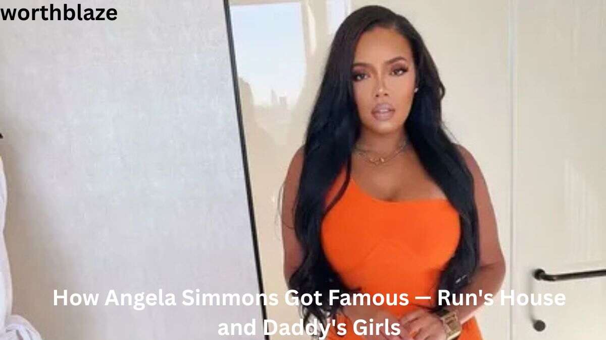 Angela Simmons Net Worth 2026 image showing Angela Simmons in an orange outfit, highlighting her rise to fame through Run’s House and Daddy’s Girls and her growing $7 million empire.