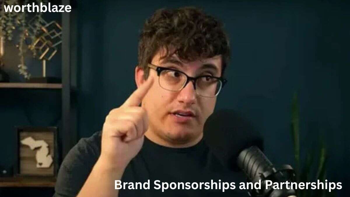 Caleb Hammer discussing brand sponsorships and partnerships during a podcast recording, highlighting key income sources behind Caleb Hammer Net Worth.