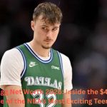 Cooper Flagg wearing a Dallas basketball jersey during a game, featured in a Cooper Flagg Net Worth article highlighting his rising NBA career.