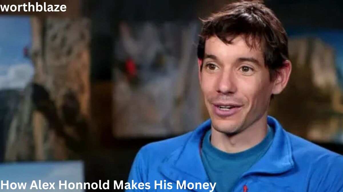 Alex Honnold speaking during an interview, discussing his climbing career, sponsorships, and income sources related to Alex Honnold Net Worth.