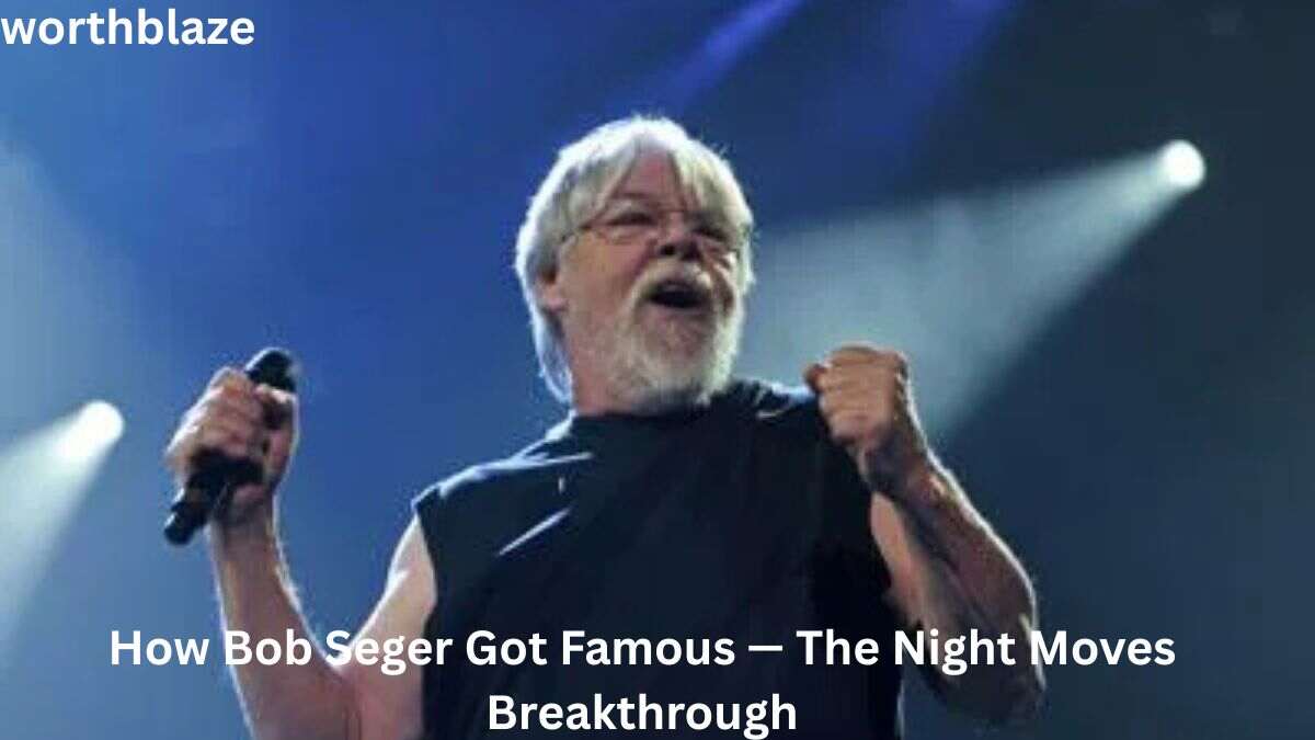 Bob Seger performing live on stage with a microphone, capturing the energy behind his breakthrough success and the story of Bob Seger Net Worth.