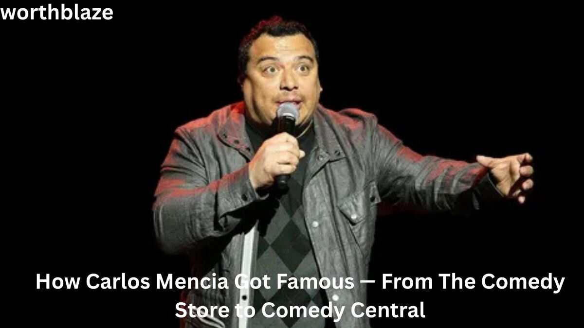 Carlos Mencia performing stand-up comedy on stage while holding a microphone, highlighting the story behind Carlos Mencia Net Worth and his rise to fame in the entertainment industry.