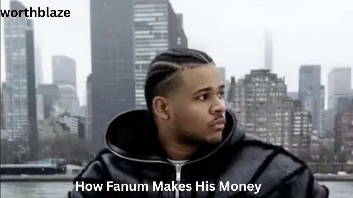 Fanum Net Worth 2026 image showing Fanum in a black jacket with a city skyline in the background, representing his success as a streamer and content creator.