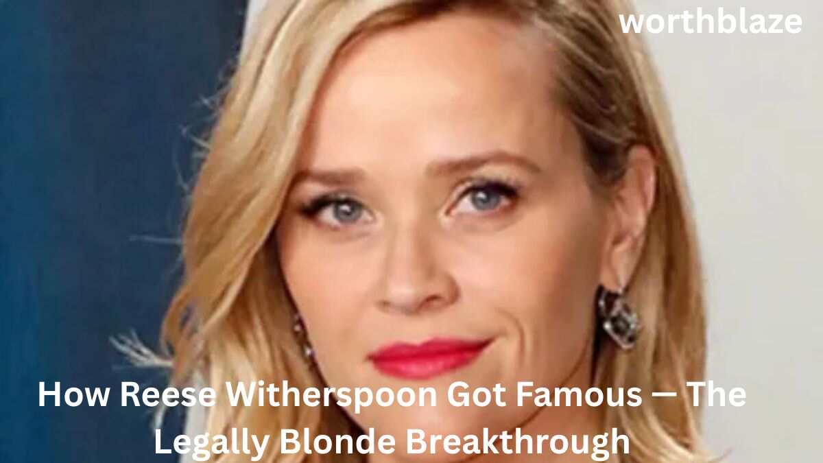 Close-up portrait of Reese Witherspoon at a red carpet event, highlighting her rise to fame and the success behind Reese Witherspoon Net Worth.