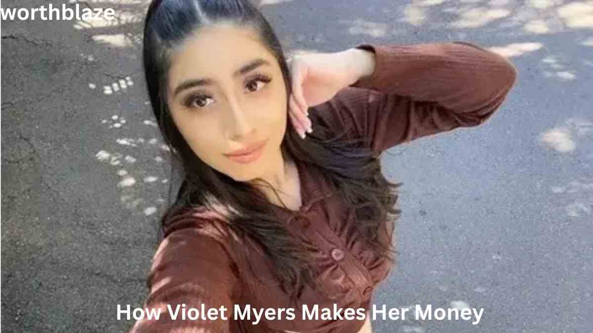 Violet Myers posing outdoors in a casual selfie, featured in an article about how Violet Myers makes her money and grows her net worth.