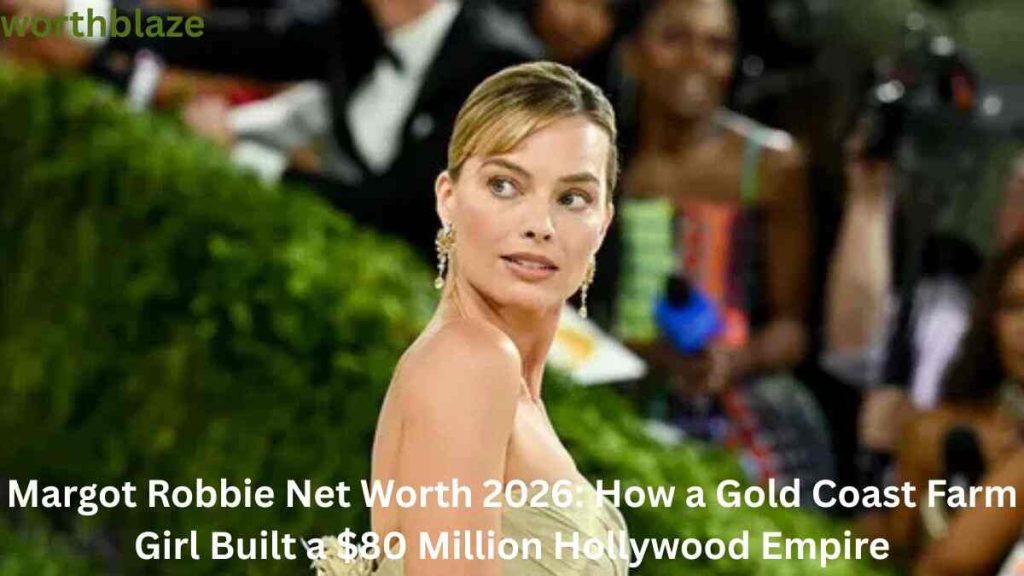 Margot Robbie posing at a red carpet event, showcasing the success and fame behind her growing net worth.