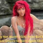 Nala Ray posing outdoors with bright red hair, featured in an article about Nala Ray Net Worth 2026 and her journey from an OnlyFans creator to a faith-based media personality.