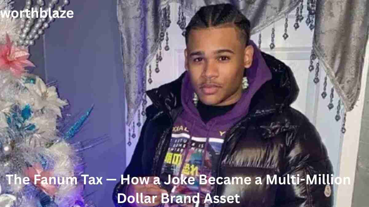 Fanum Net Worth 2026 image featuring Fanum standing indoors near a decorated tree, highlighting the viral Fanum Tax phenomenon and his growing creator brand.