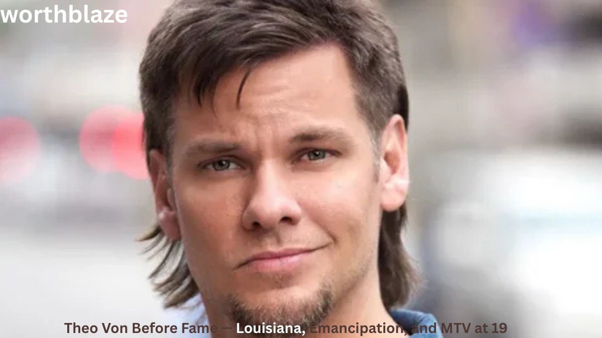 Theo Von portrait showcasing the comedian before fame, featured in a story about Theo Von Net Worth and his journey to success.