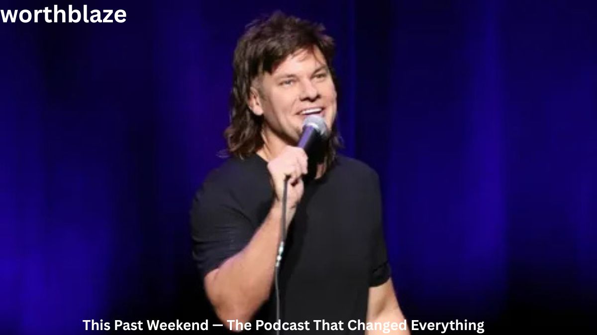 Theo Von performing stand-up comedy on stage, highlighting the career success that contributed to Theo Von Net Worth.