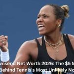 Taylor Townsend celebrates during a tennis match, highlighting Taylor Townsend Net Worth 2026.